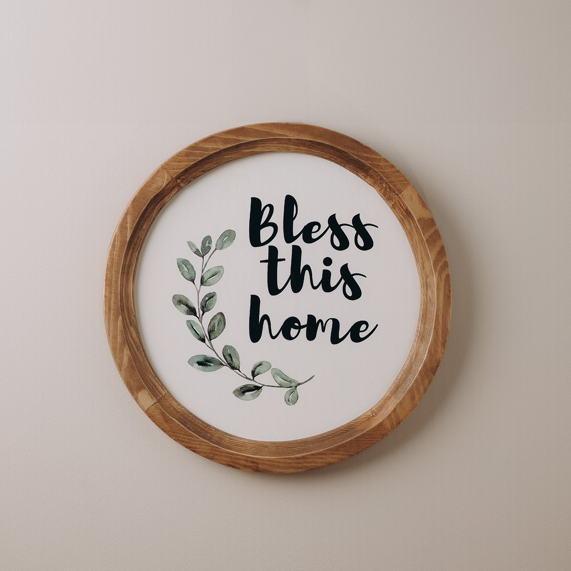 Bless This Home Boho Wood Circle 25 CM