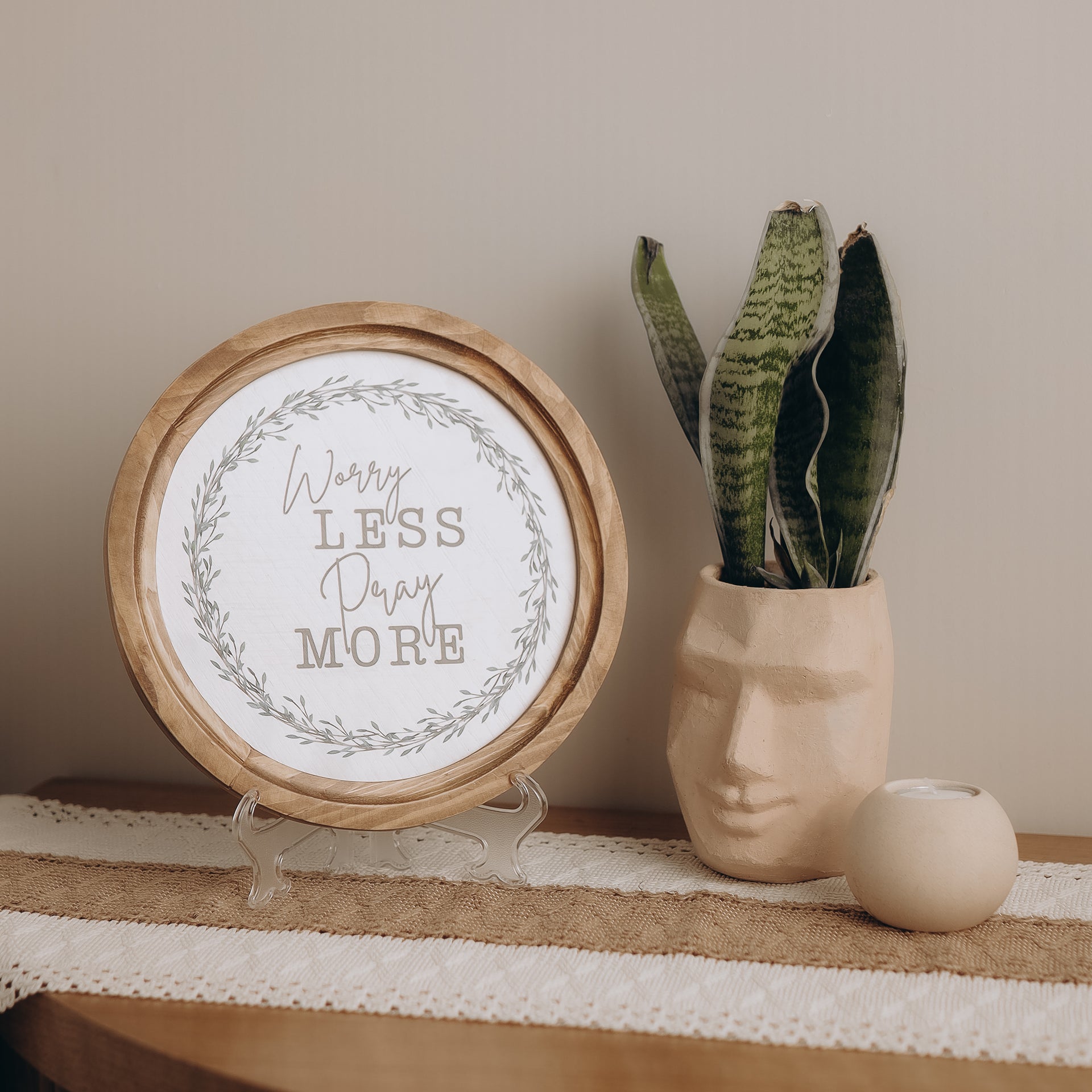 Worry Less Boho Wood Decor