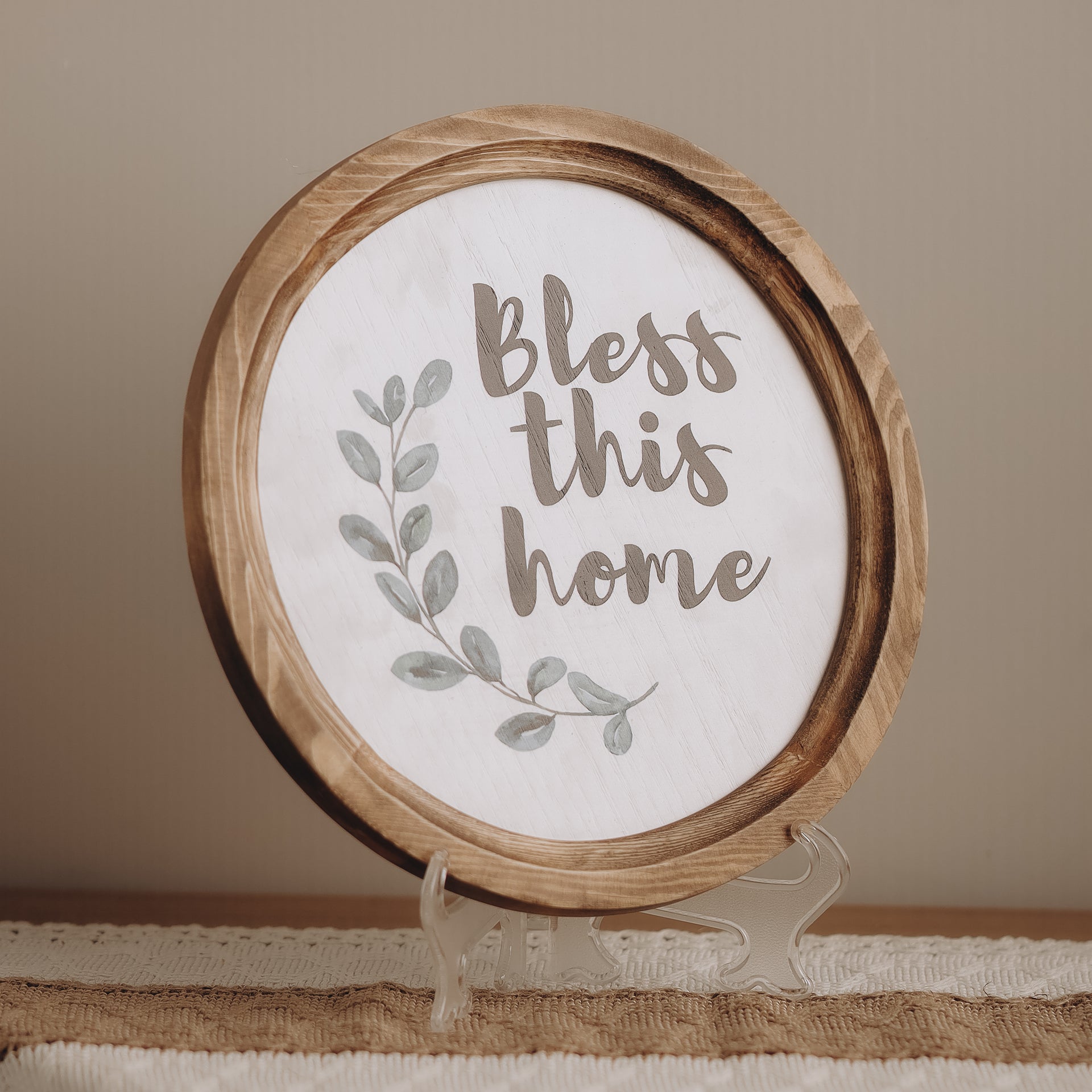 Bless This Home Boho Wood Circle 25 CM