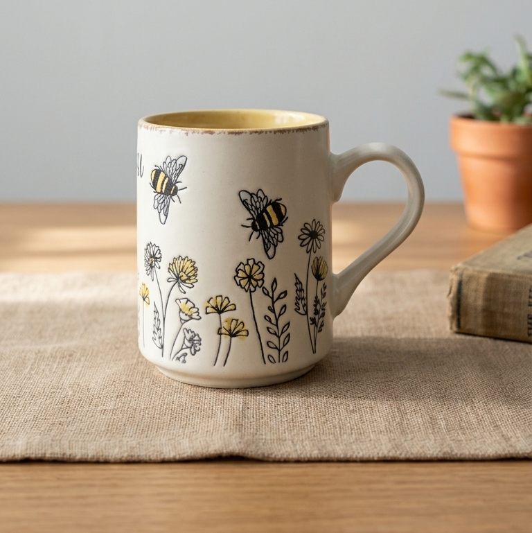 Bee You Floral Mug