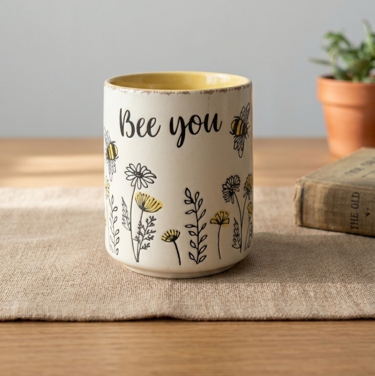 Bee You Floral Mug