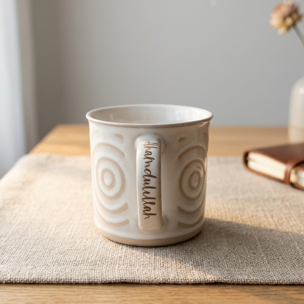 Earthy Beige Mug – Alhamdulillah Handle