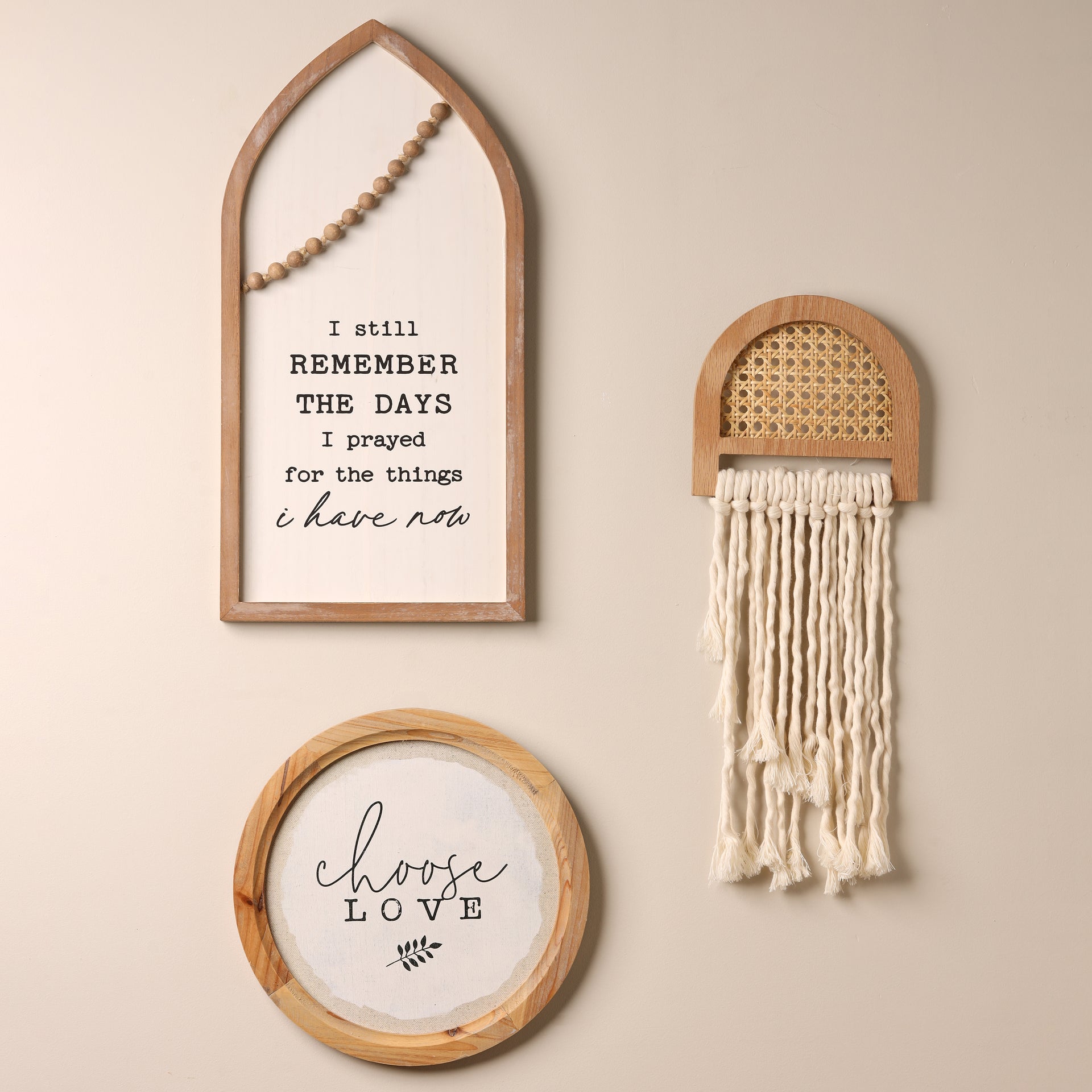 Boho cane macrame arch