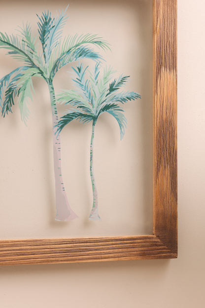 Boho plams glass frame