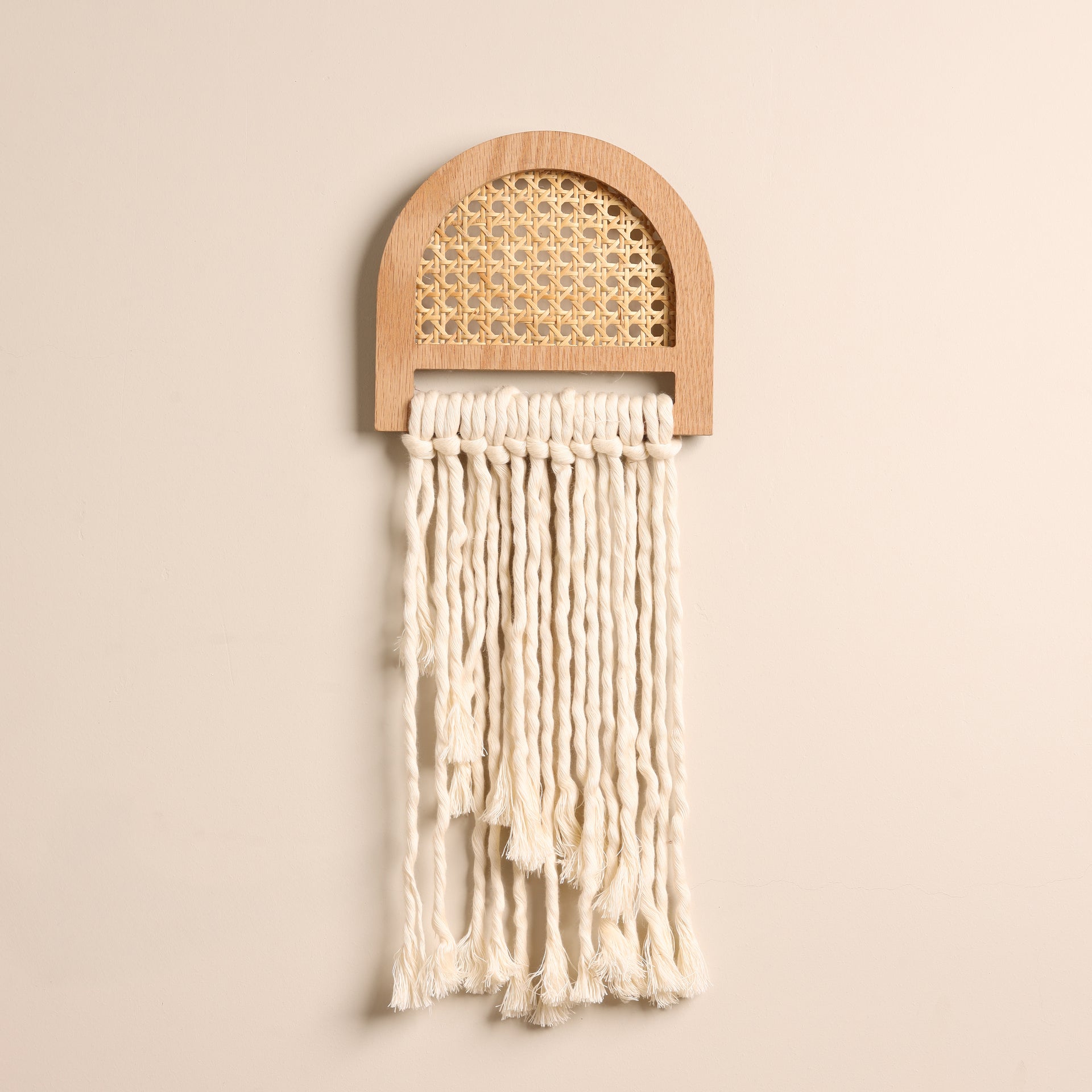 Boho cane macrame arch