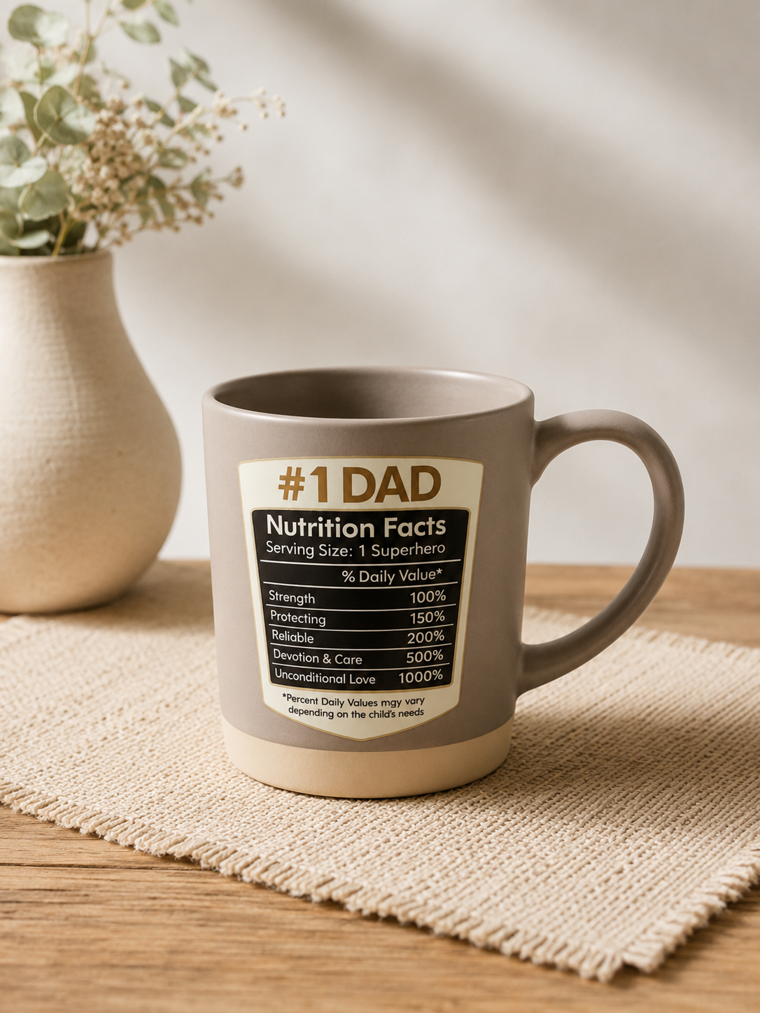 #1 Dad Gray Ceramic Mug