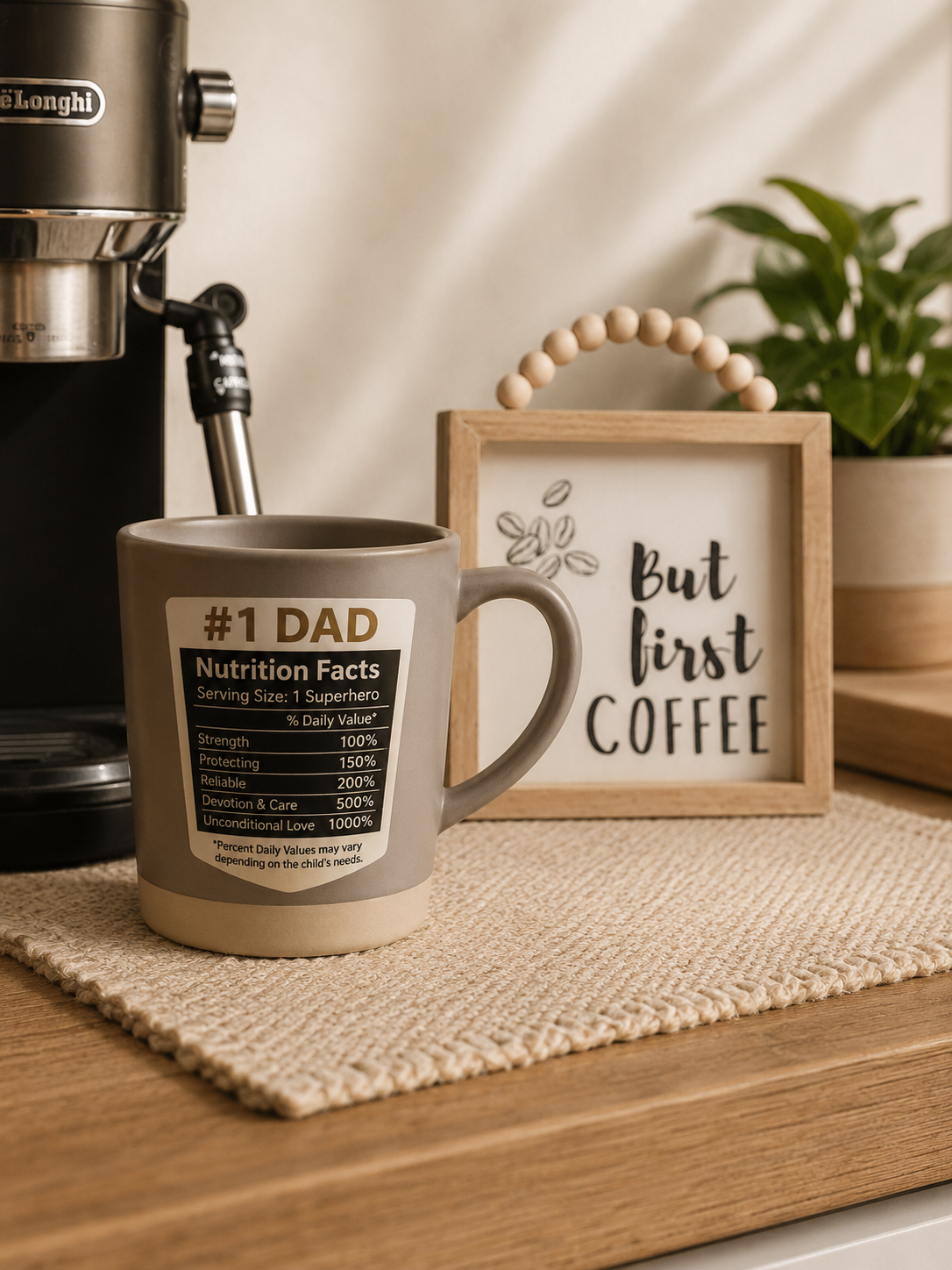 #1 Dad Gray Ceramic Mug