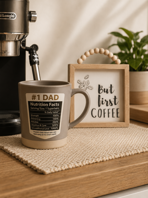 #1 Dad Gray Ceramic Mug