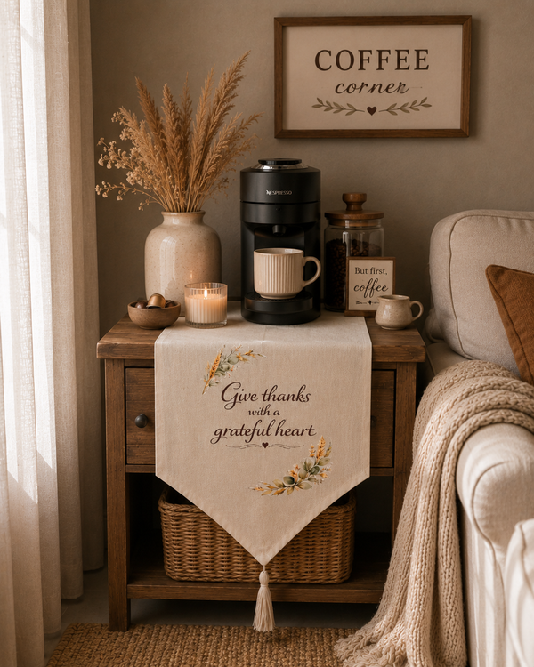 Grateful Heart Small Table Runner