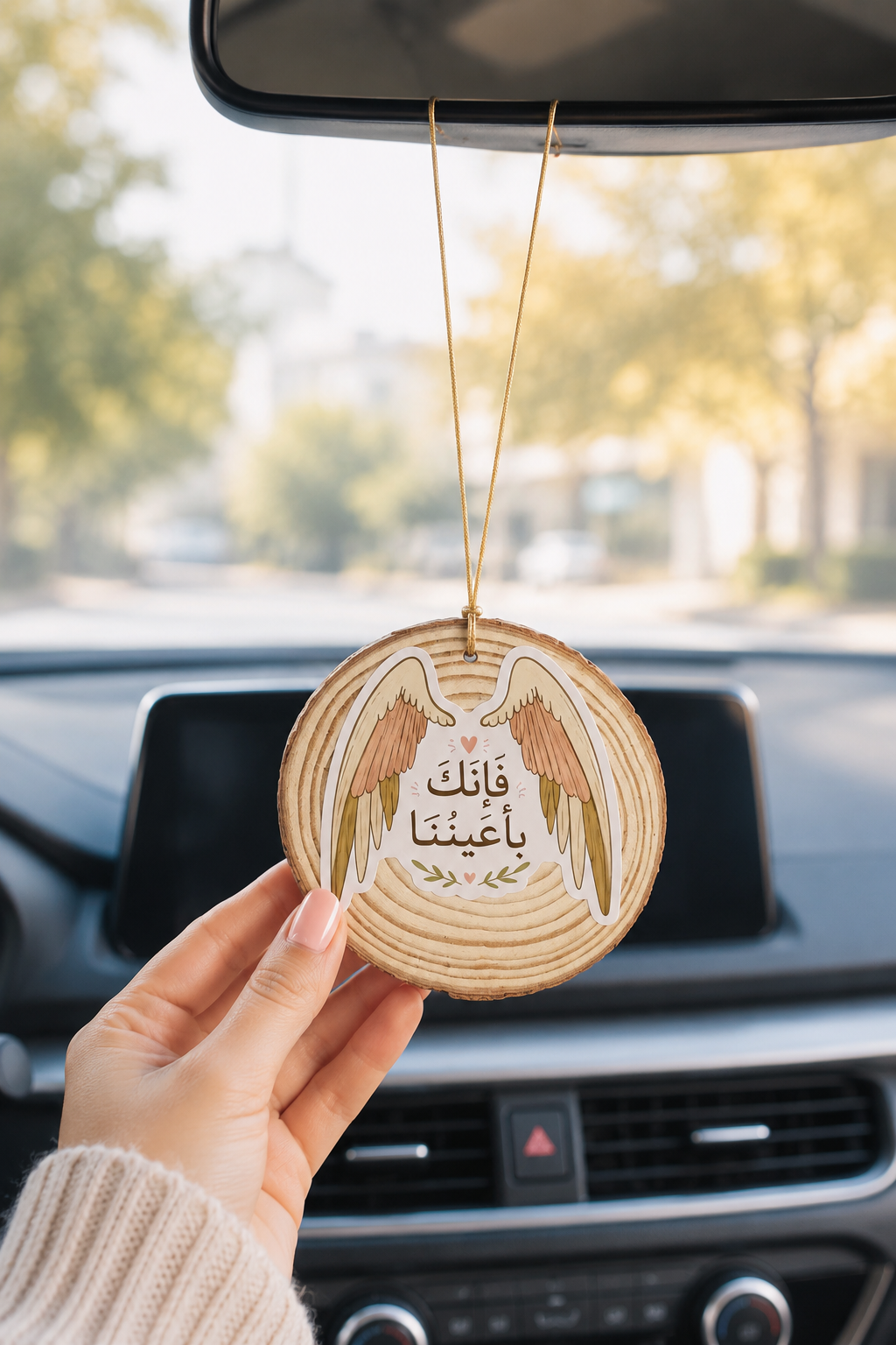 فإنك بأعيننا Wooden Car Hanging Ornament