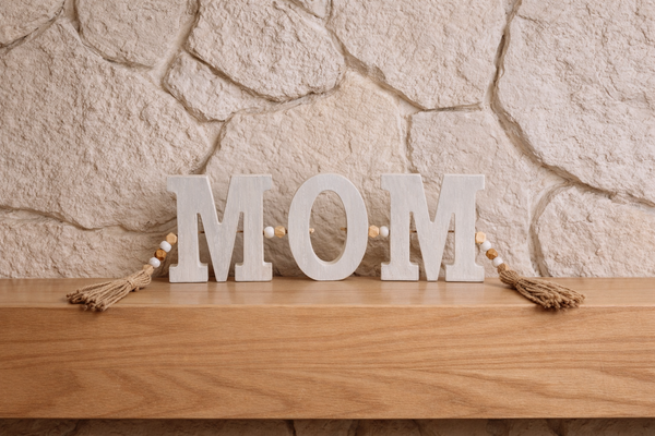 MOM Wooden Beaded Decor