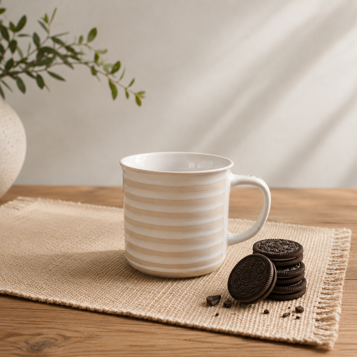 Earthy Stripe Mug – Alhamdulillah Handle