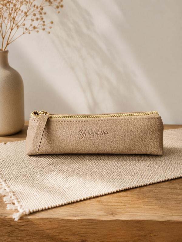 You got this Beige Leather Pouch