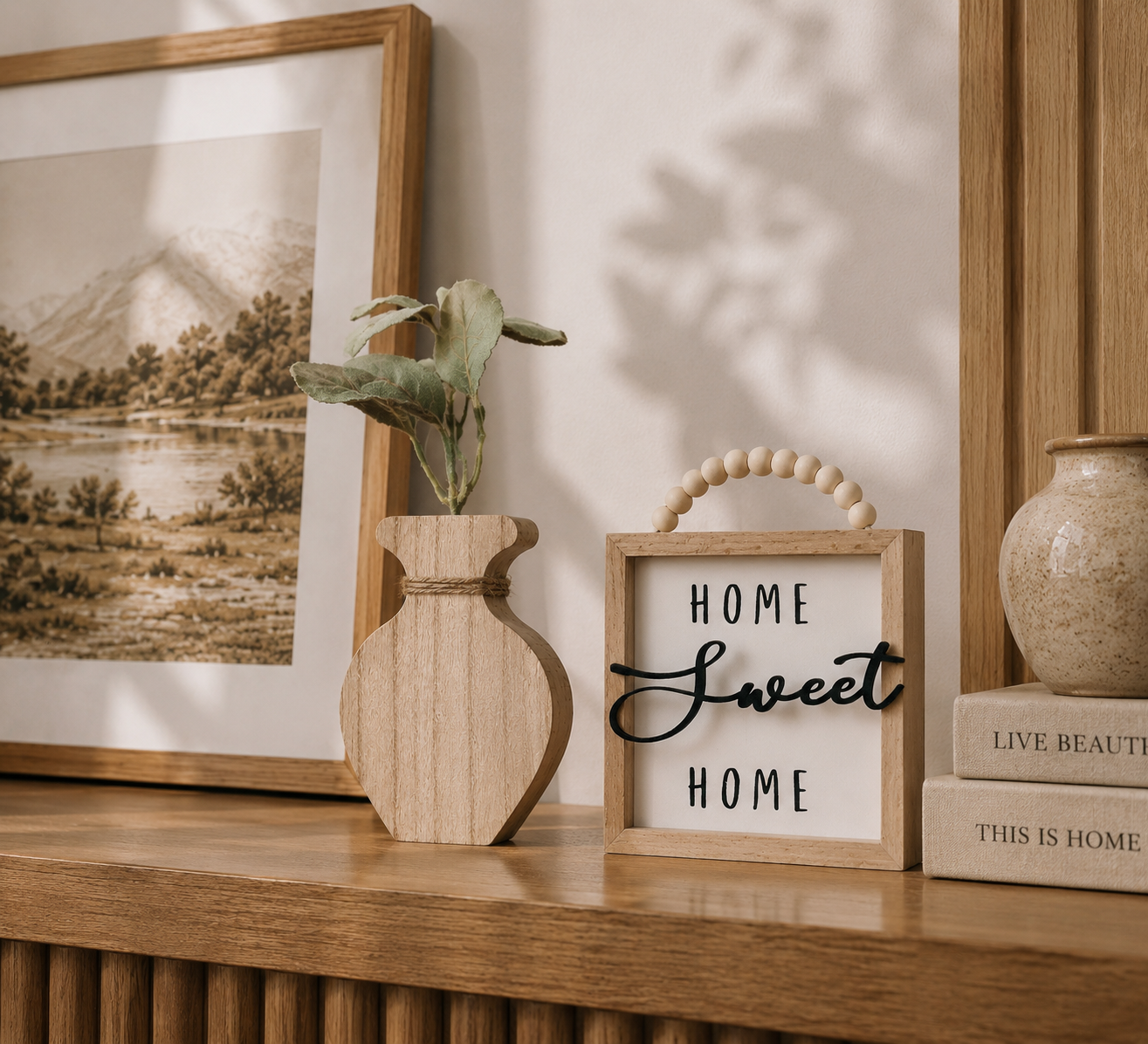 Rounded Bloom Wooden Vase