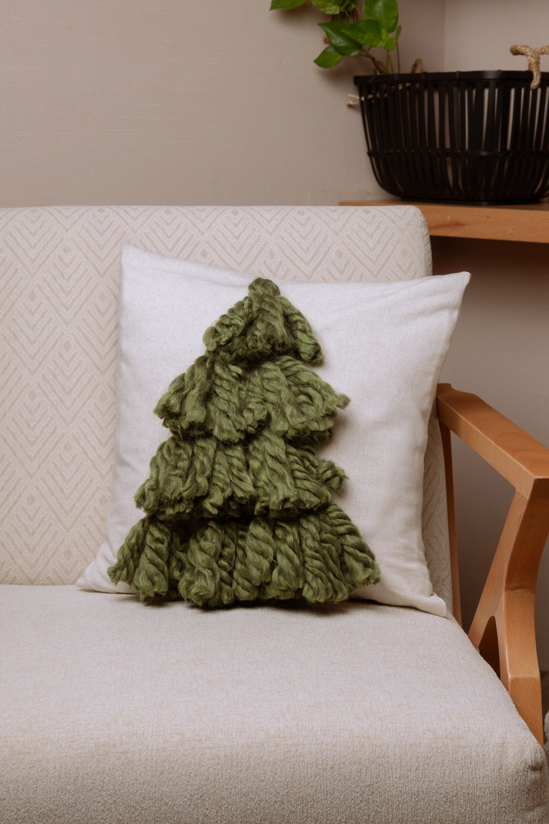 Christmas Tree Tassel Pillow