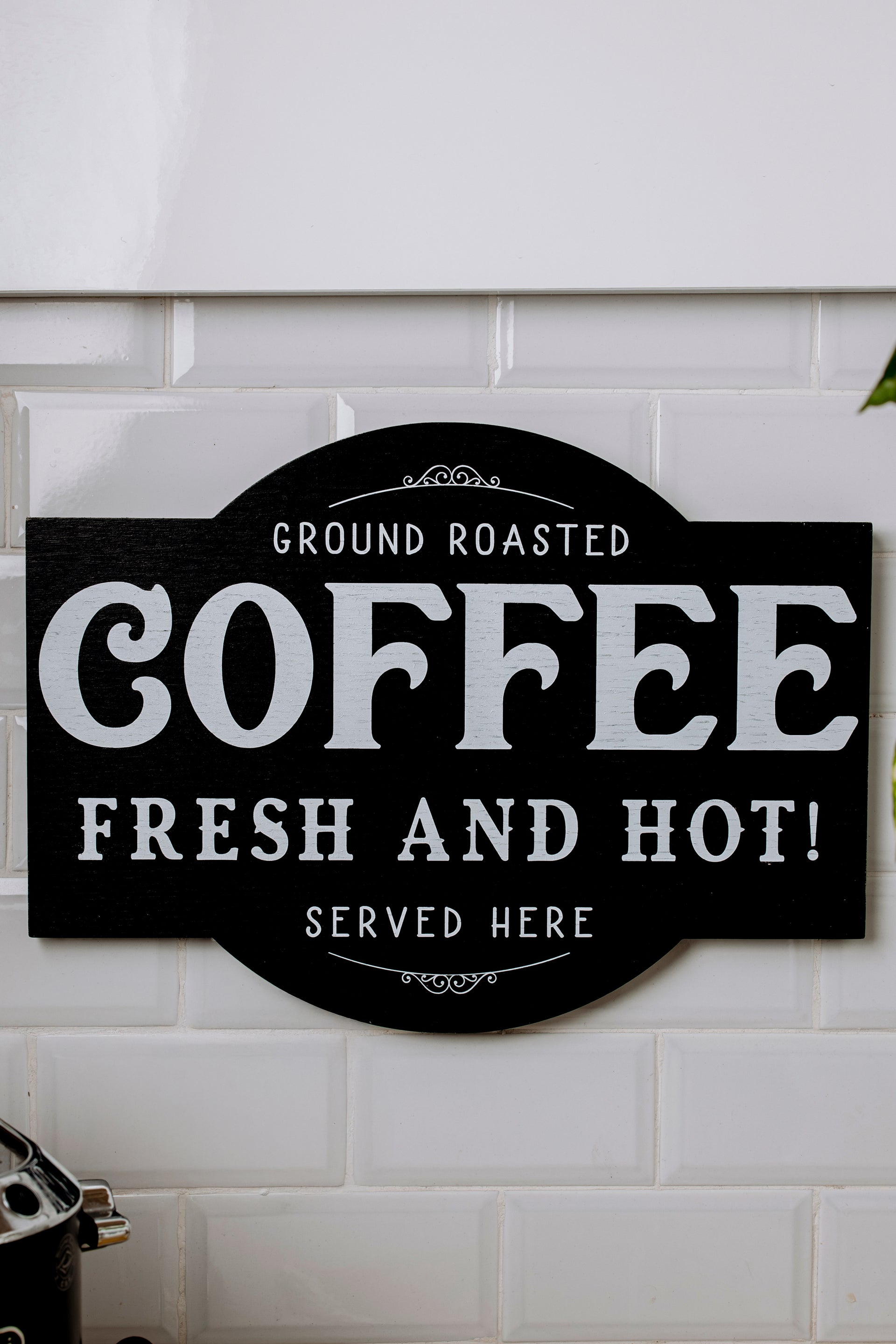 “Fresh & Hot "Coffee sign – Black