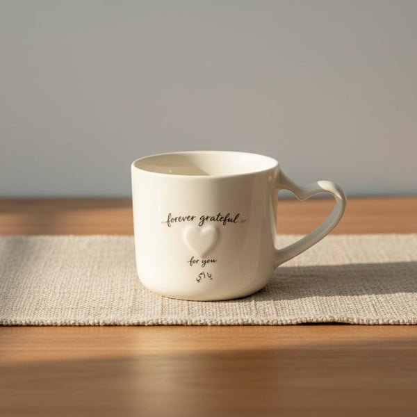 Forever Grateful Mom - Heart Handle Mug
