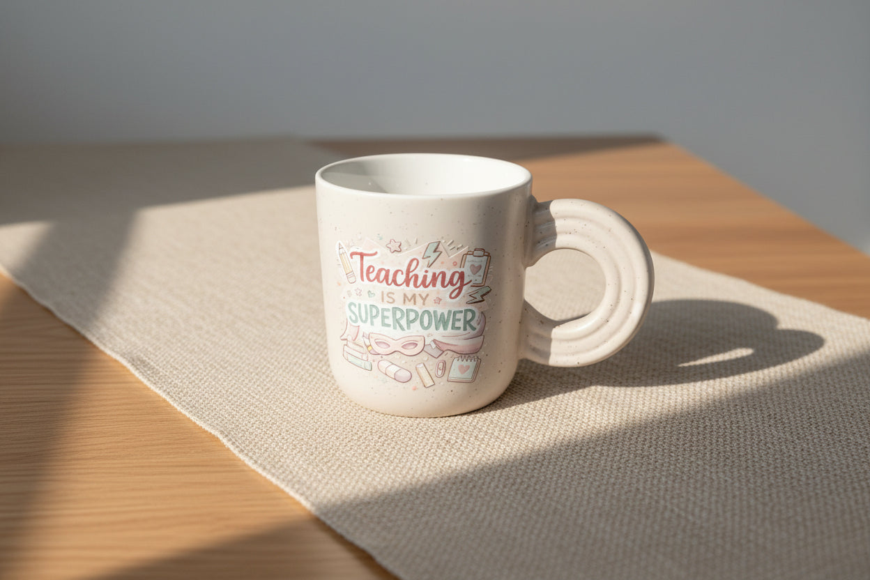 Teaching Is My Superpower -Spiral Handle Mug