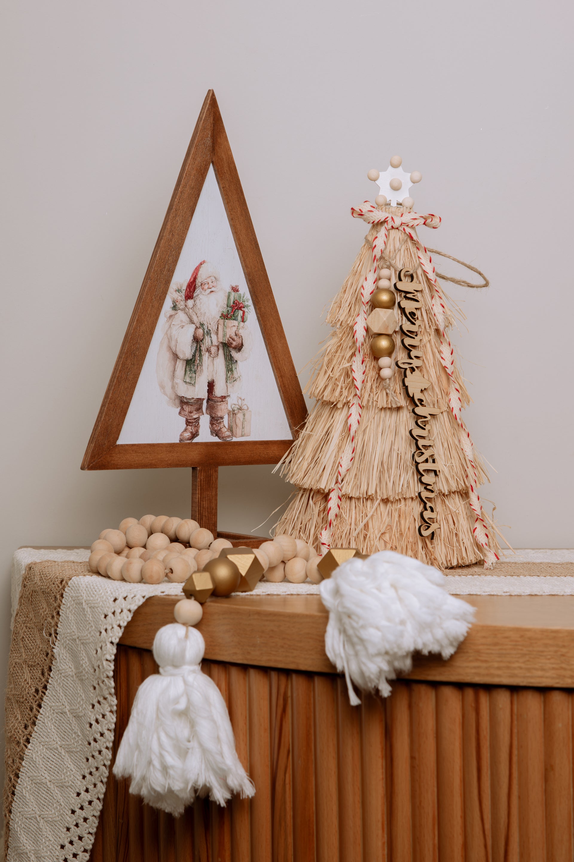 Rustic Straw Christmas Tree Decor