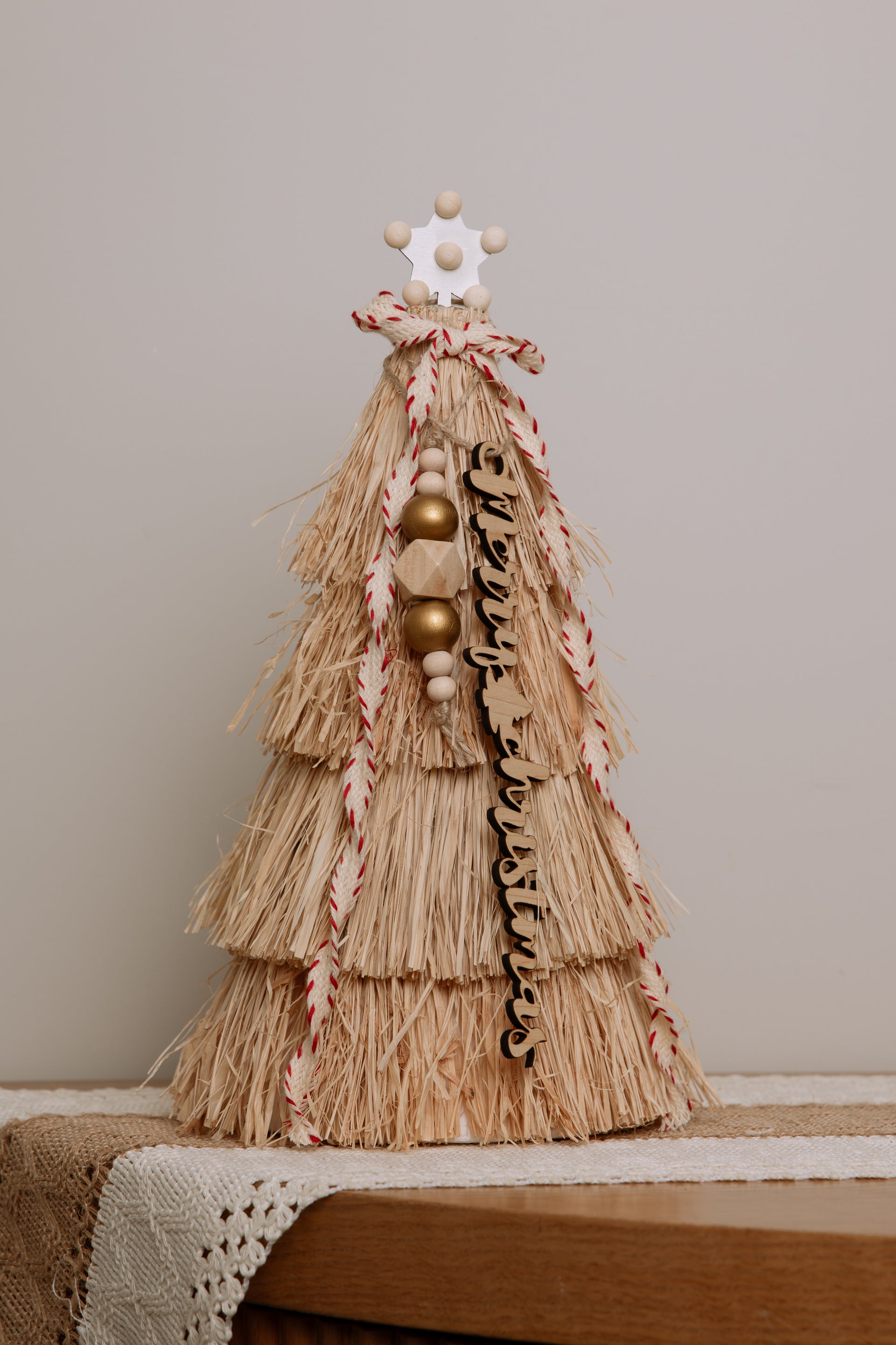 Rustic Straw Christmas Tree Decor
