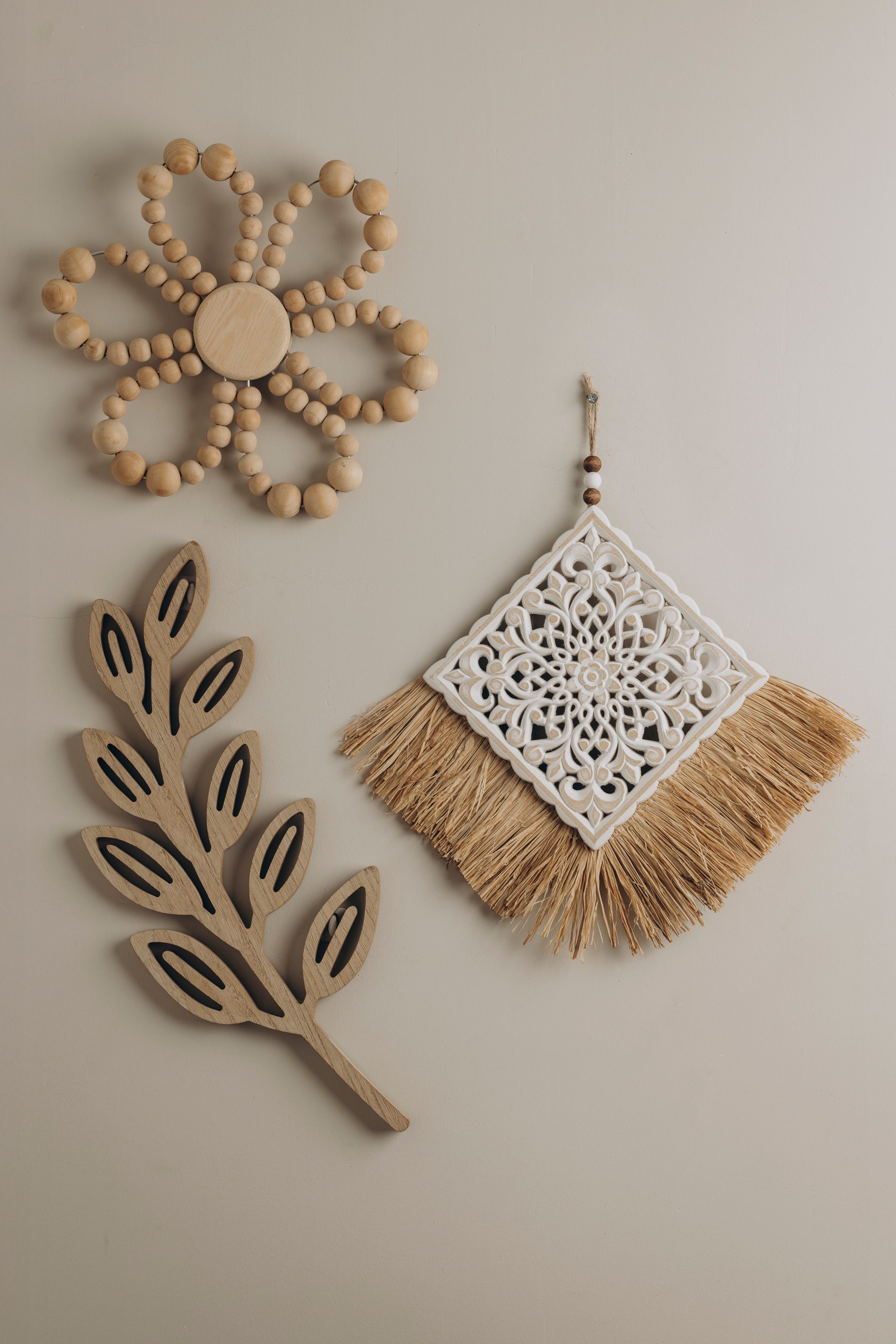 Straw Diamond-shaped Wall Hanging