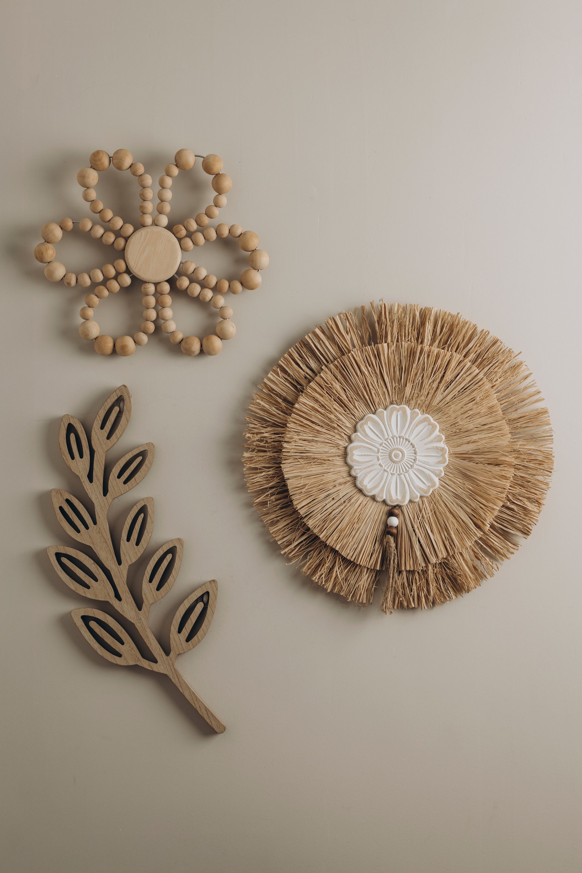 Straw Flower Medallion Wall Hanging