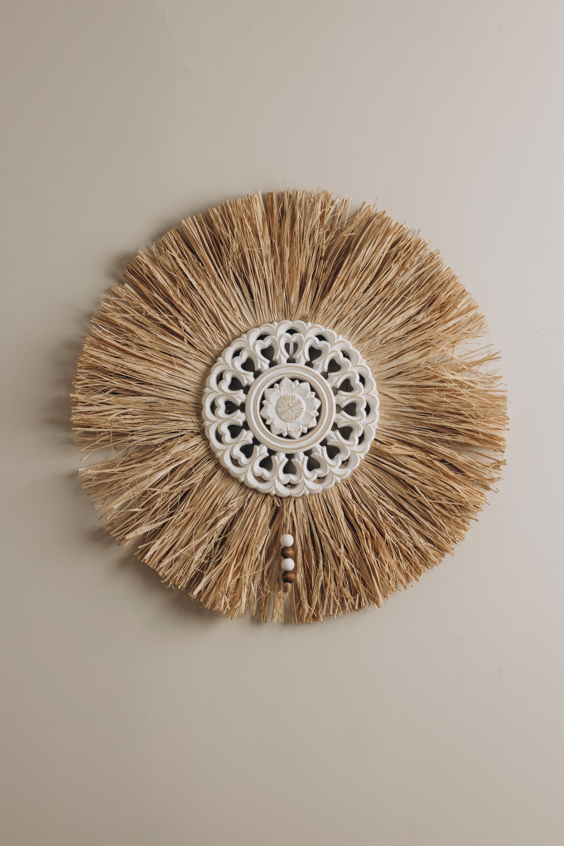 Straw Round Rosette Wall Hanging