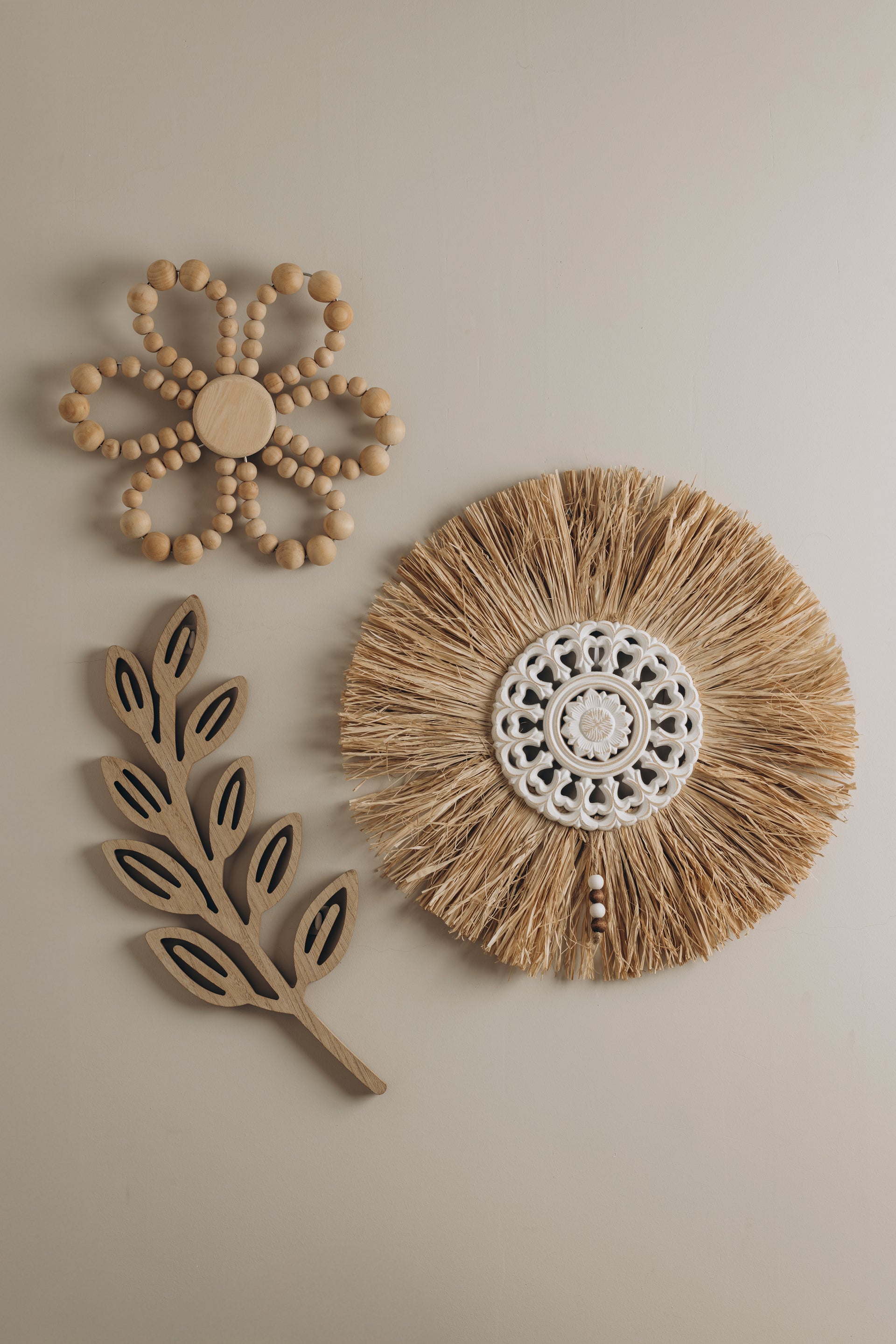 Straw Round Rosette Wall Hanging