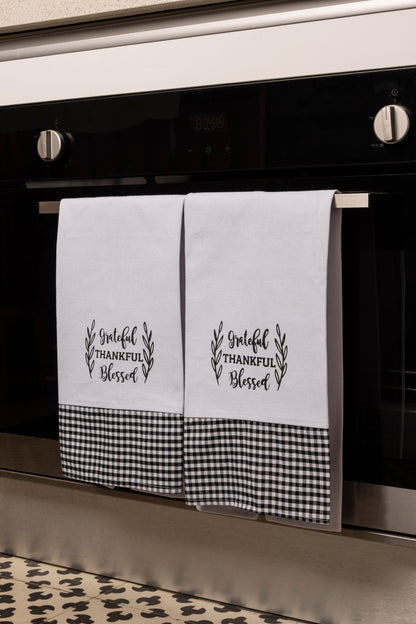 Thankful , blessed kitchen towel set