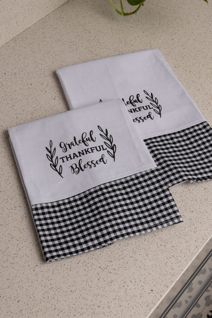 Thankful , blessed kitchen towel set
