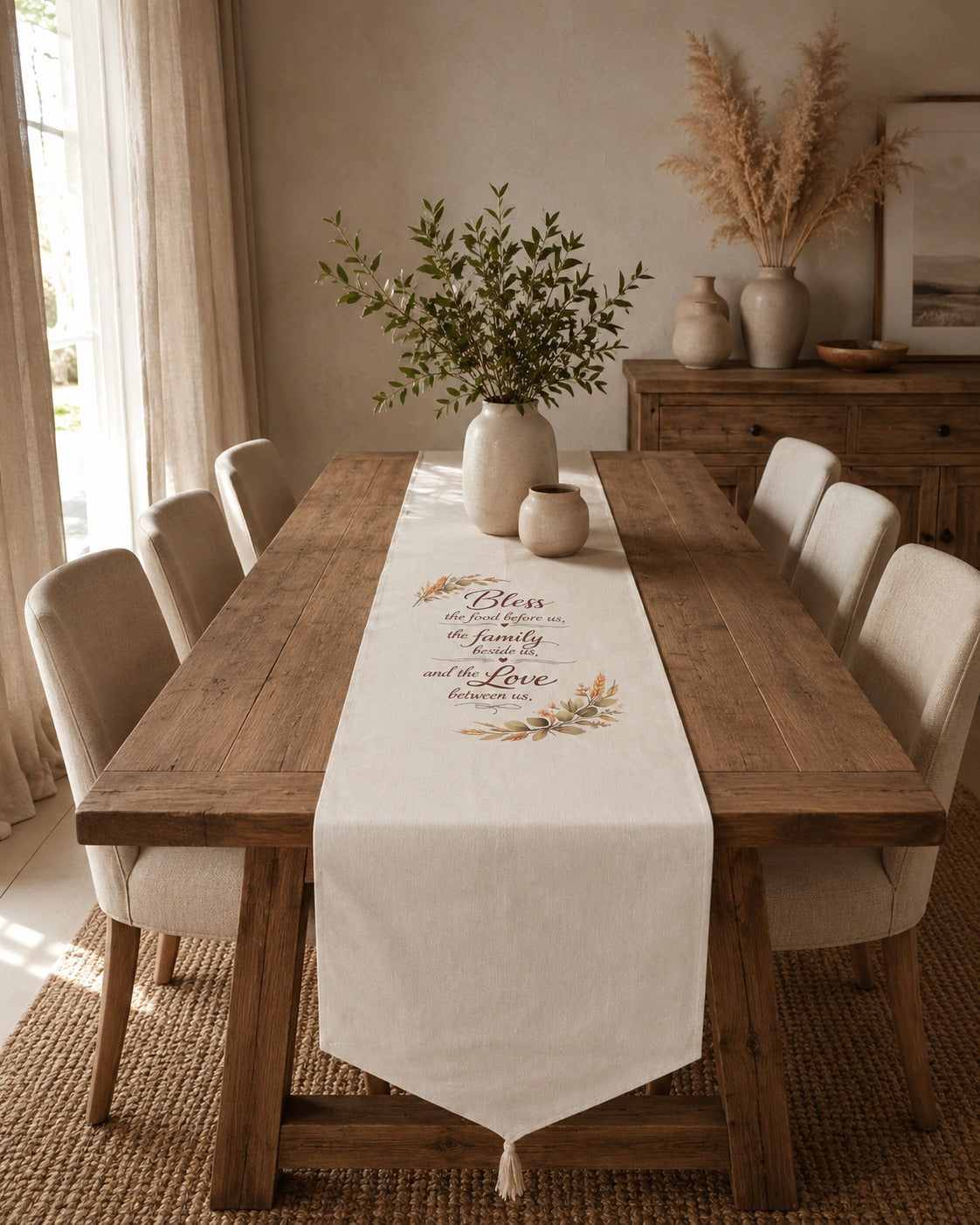 Bless ● Family ● Love Large Table Runner