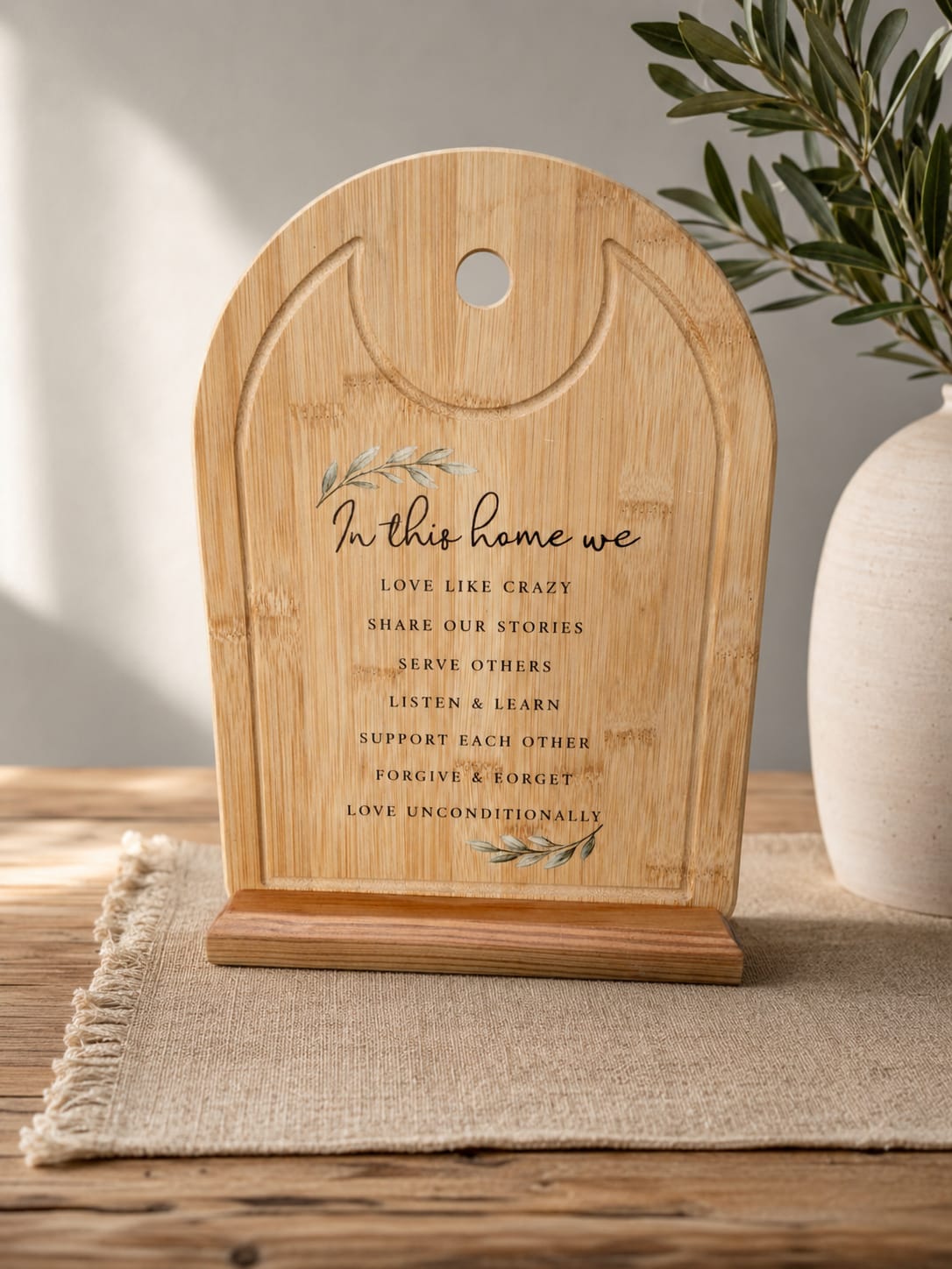 In This Home Wooden Decor Stand
