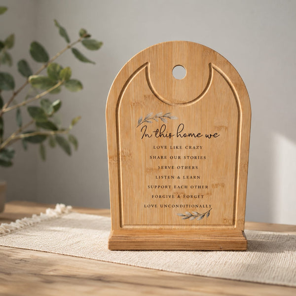 In This Home Wooden Decor Stand