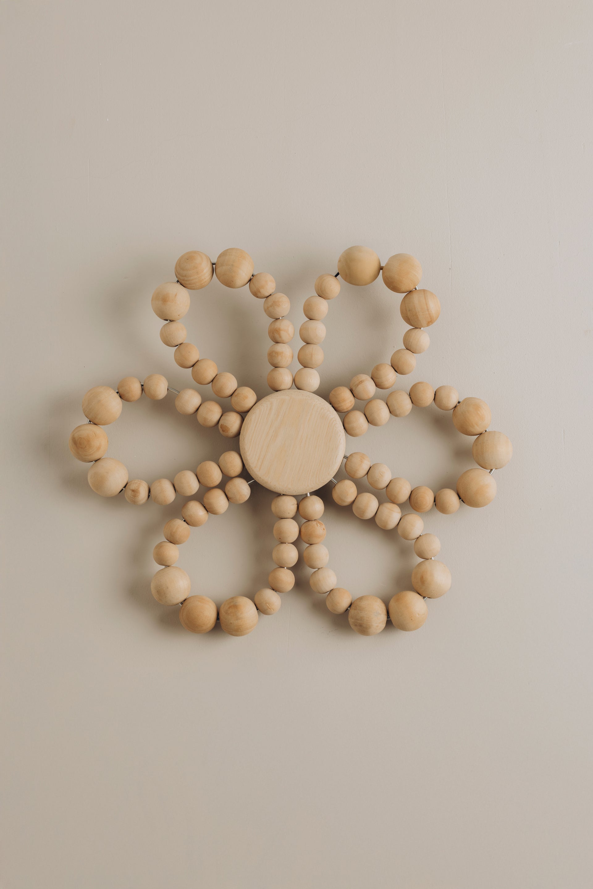 Wooden Bead Flower Wall Hanging