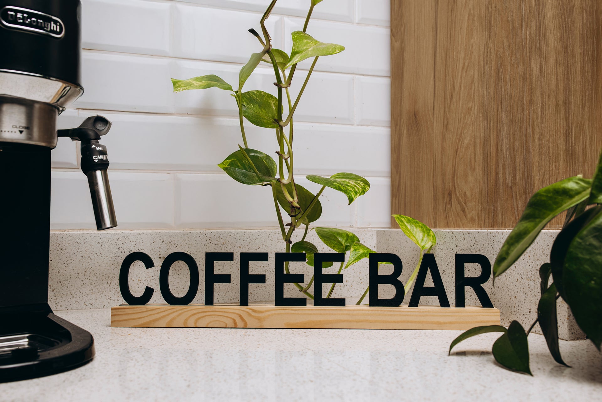Wood Coffee Bar Sign