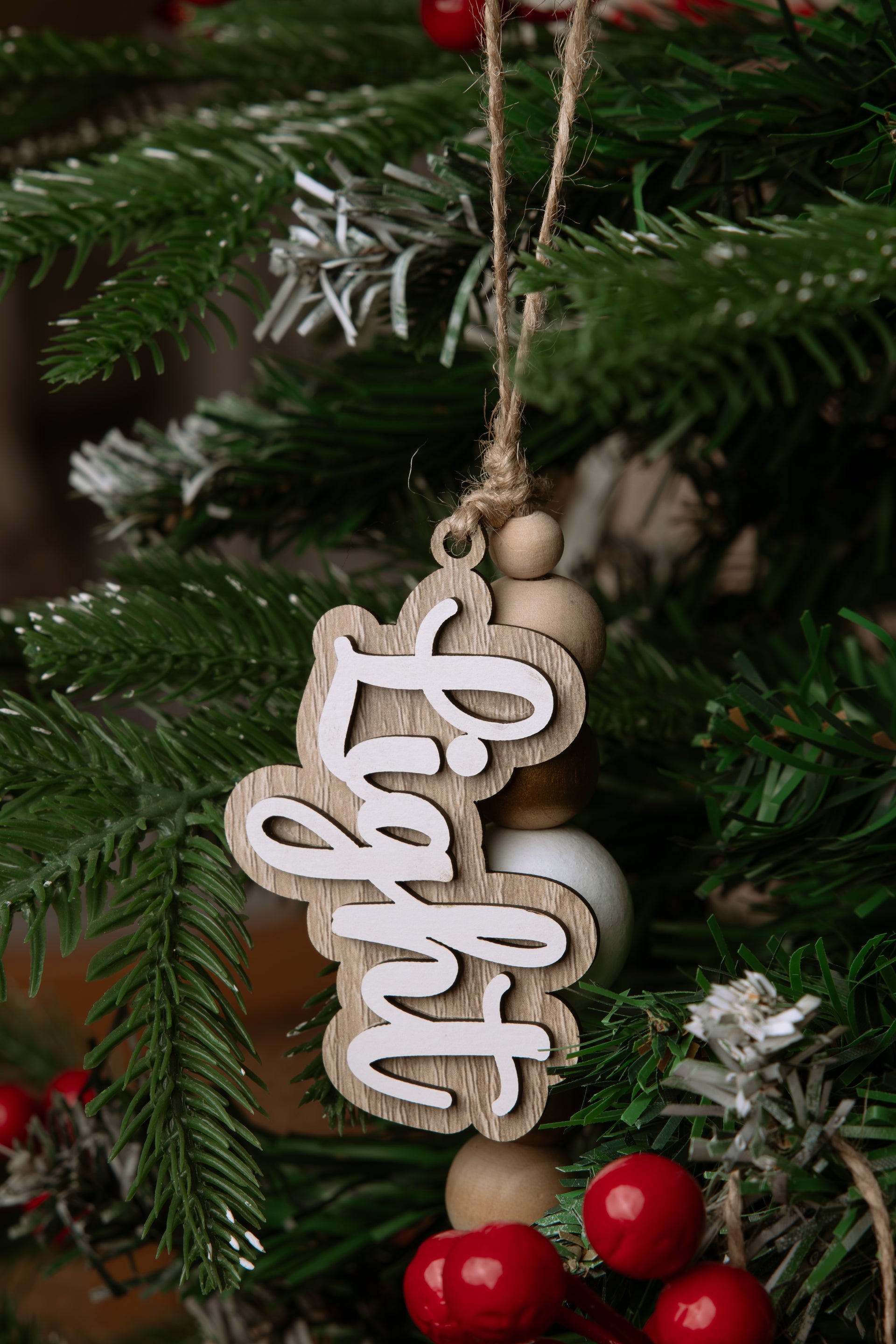 Wooden Light Calligraphy – Christmas Tree Decor