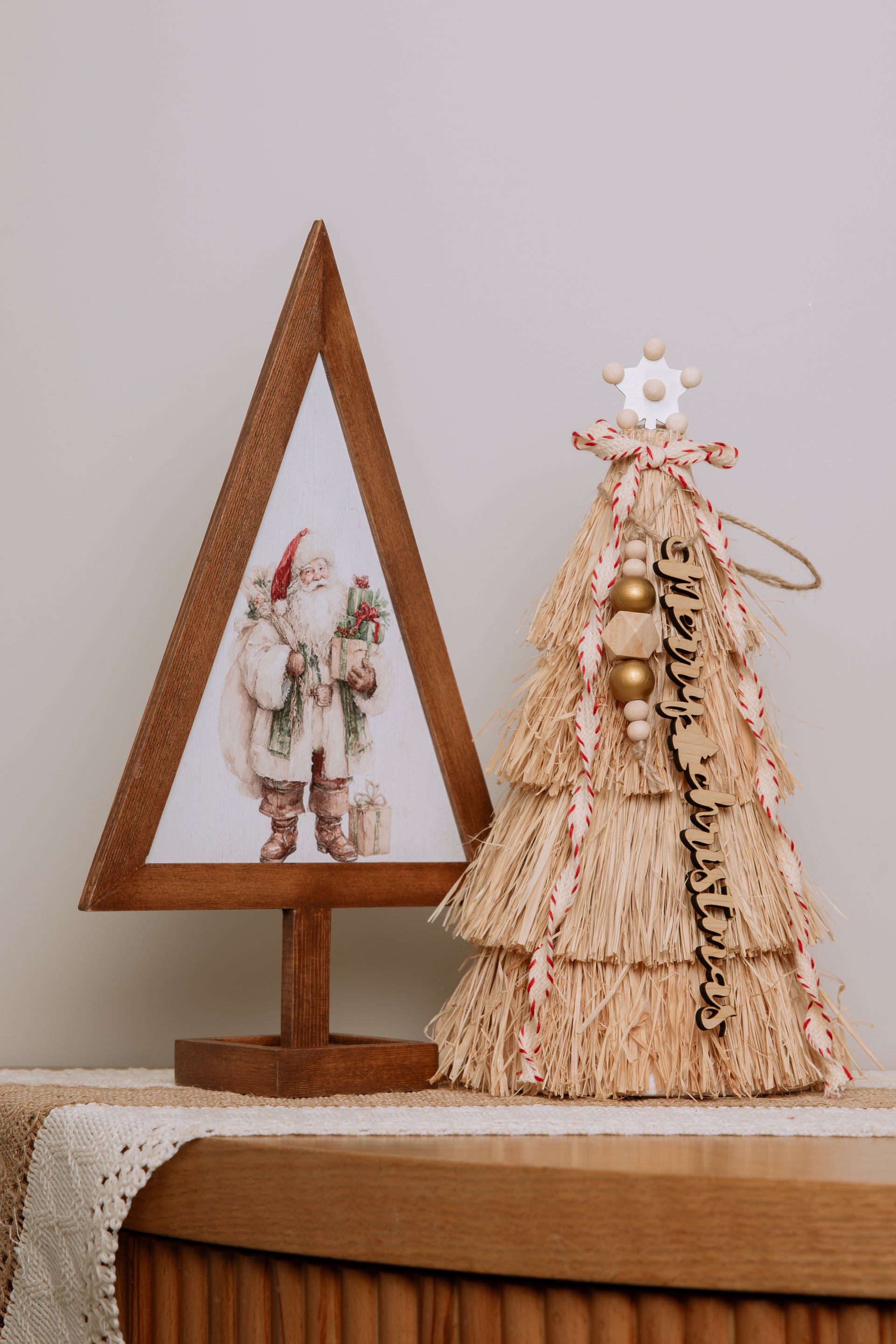 Wooden Santa Christmas Tree Decor