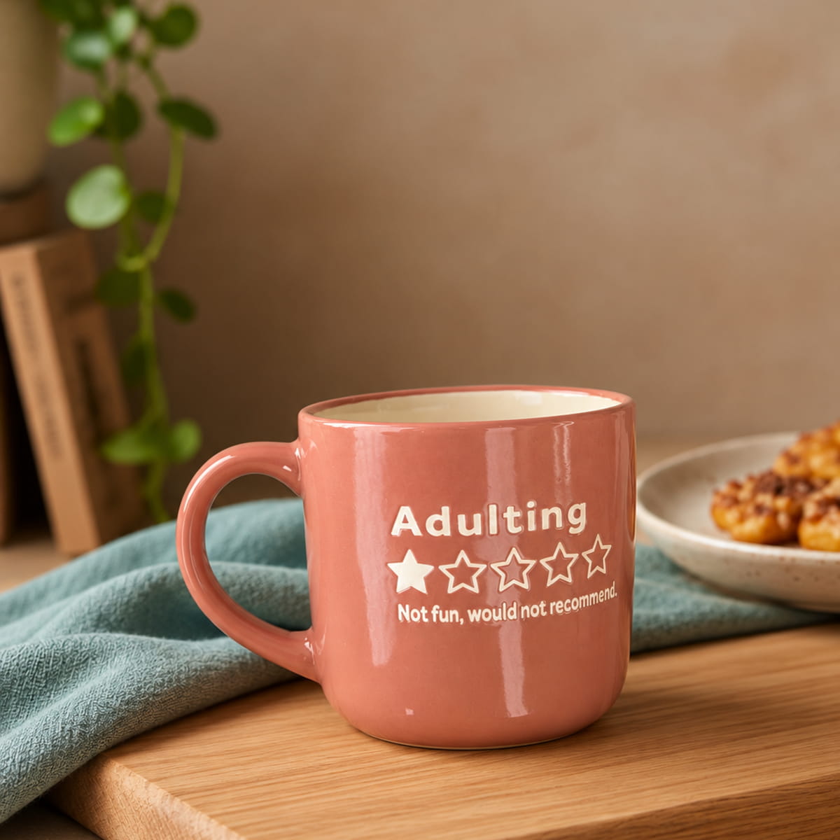 Adulting Ceramic Coffee Mug - Pink