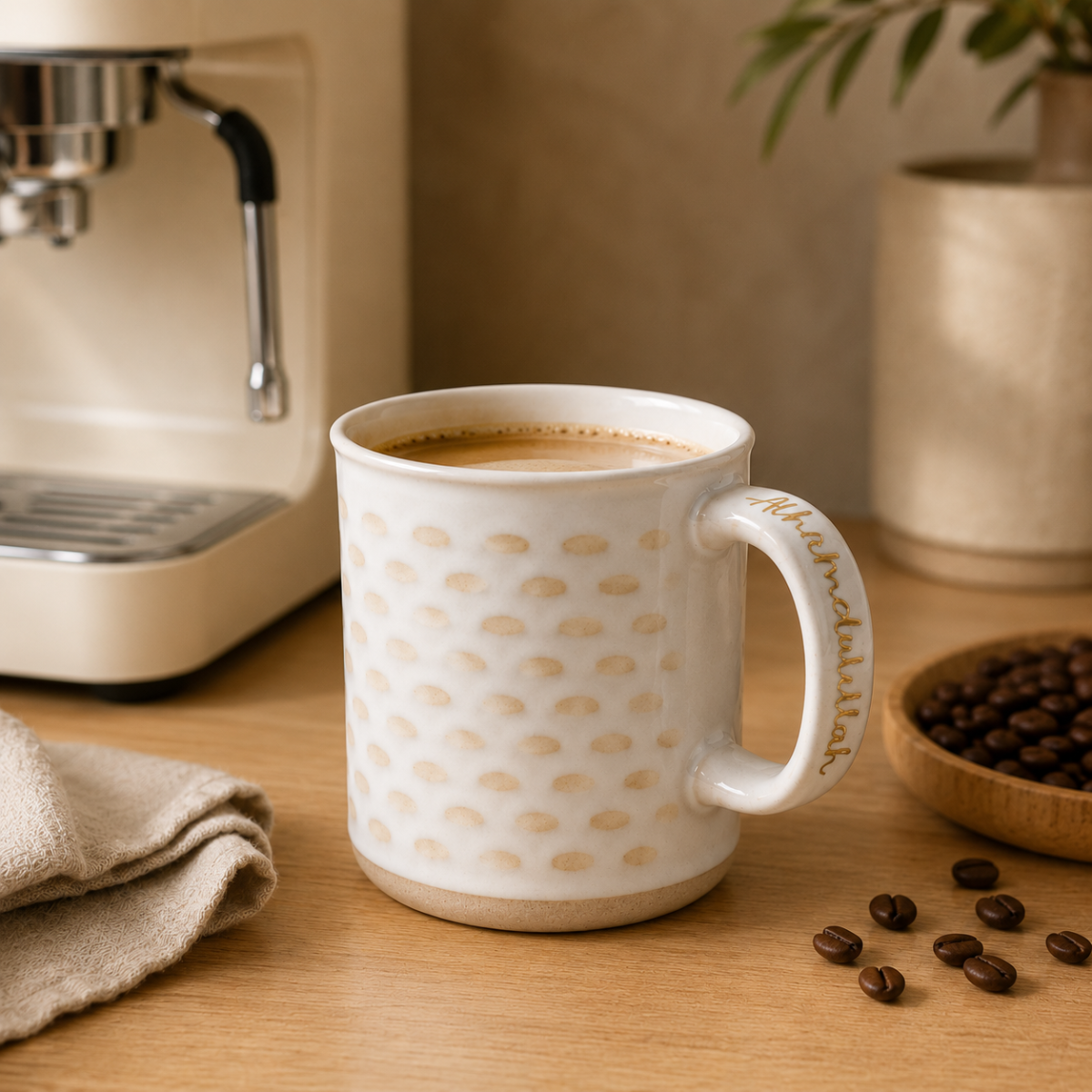 Alhamdulillah Dotted Ceramic Handle Mug