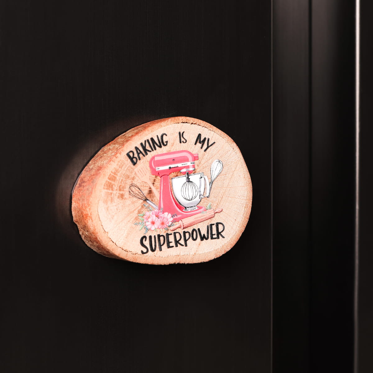 Baking Wooden Fridge Magnet - Rustic Kitchen Decor