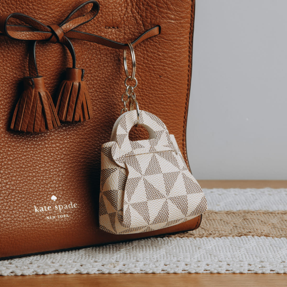 Chic Mini Tote AirPods Case with Keychain