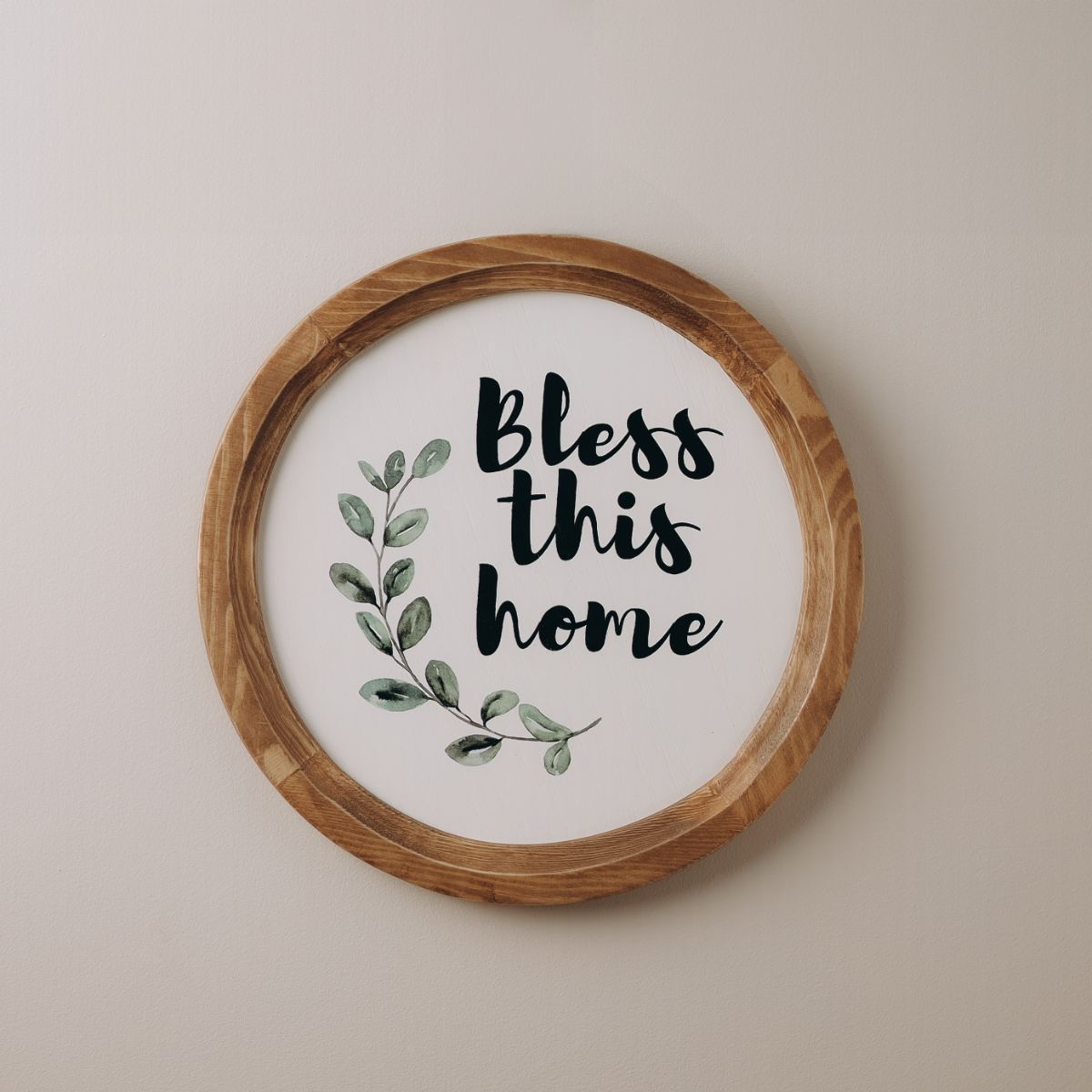 Bless This Home Boho Wood Circle - 25 cm