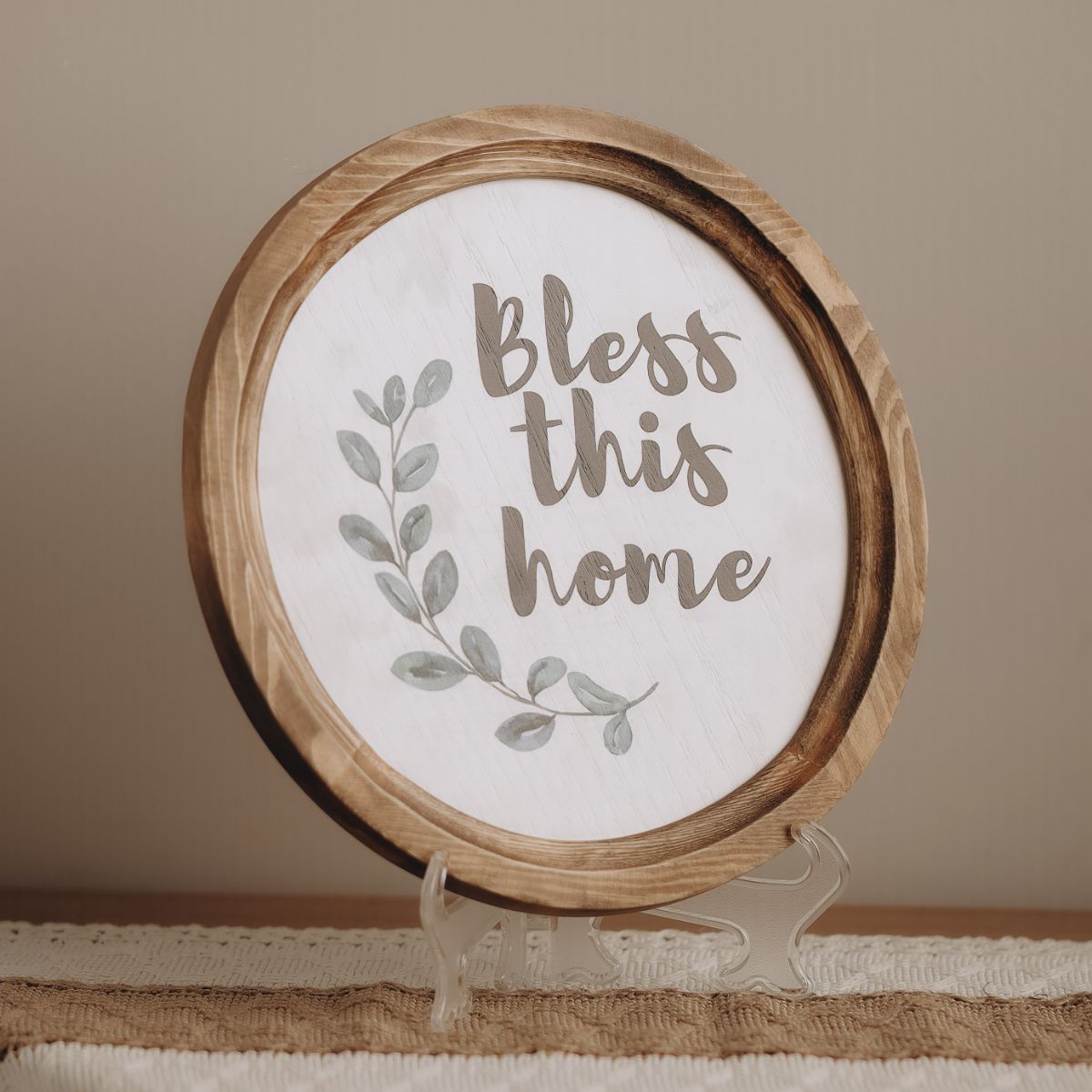 Bless This Home Boho Wood Circle - 25 cm