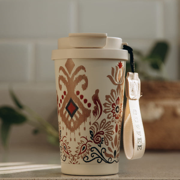 Boho Floral Stainless Steel Thermal Coffee Mug - 350ml