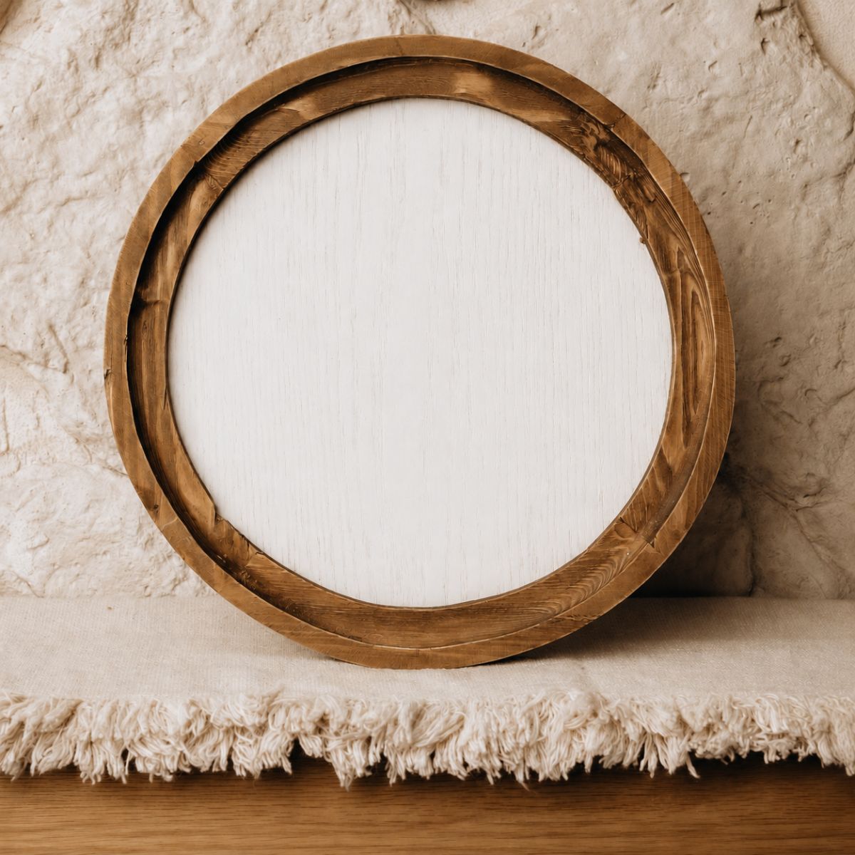 Customized Boho Wood Circle Decor - 25 cm