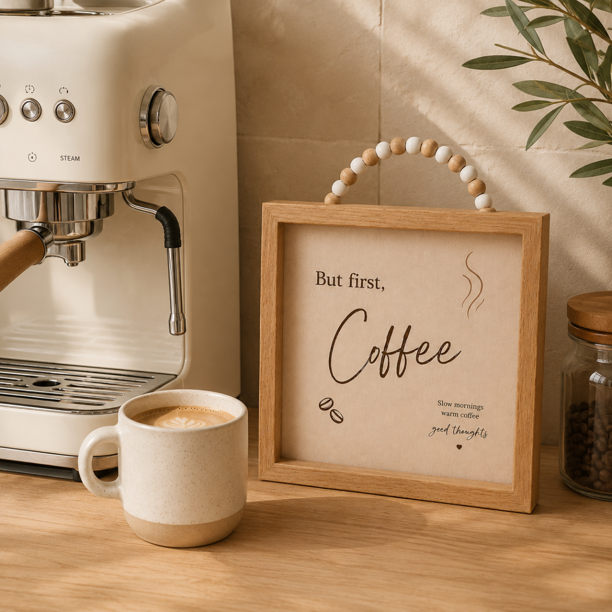 But First Coffee Wooden Frame