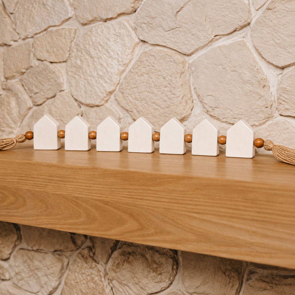 Customized House Wood Blocks Garland - 7 Letters