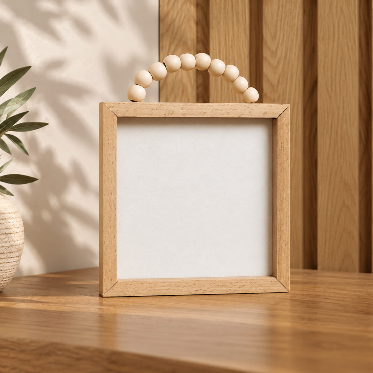 Customized Wooden Beaded Frame - 15x15 cm