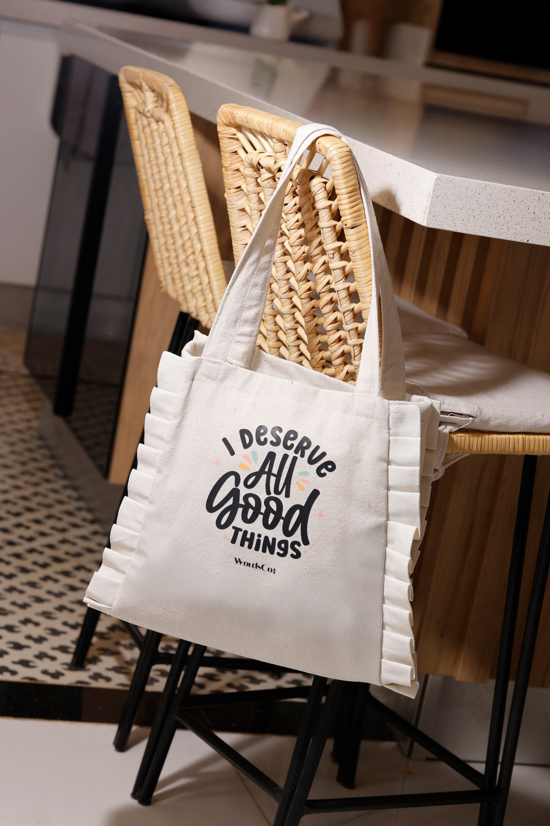I Deserve tote bag (large)