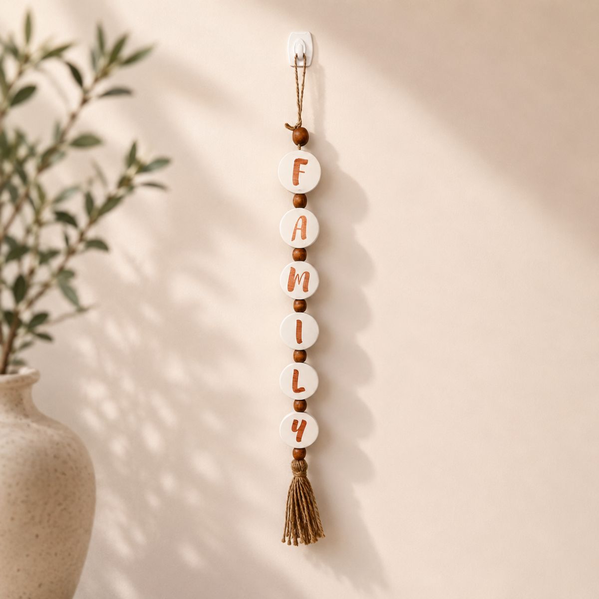 Family Letters Beads Garland - White